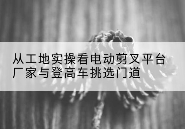武安电动剪叉升降平台厂家-从工地实操看电动剪叉平台厂家与登高车挑选门道