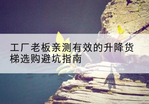 武安升降货梯怎么选-工厂老板亲测有效的升降货梯选购避坑指南